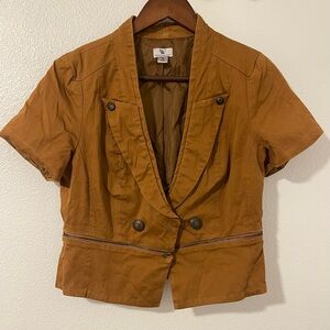 Worthington Brown Short Sleeve Blazer